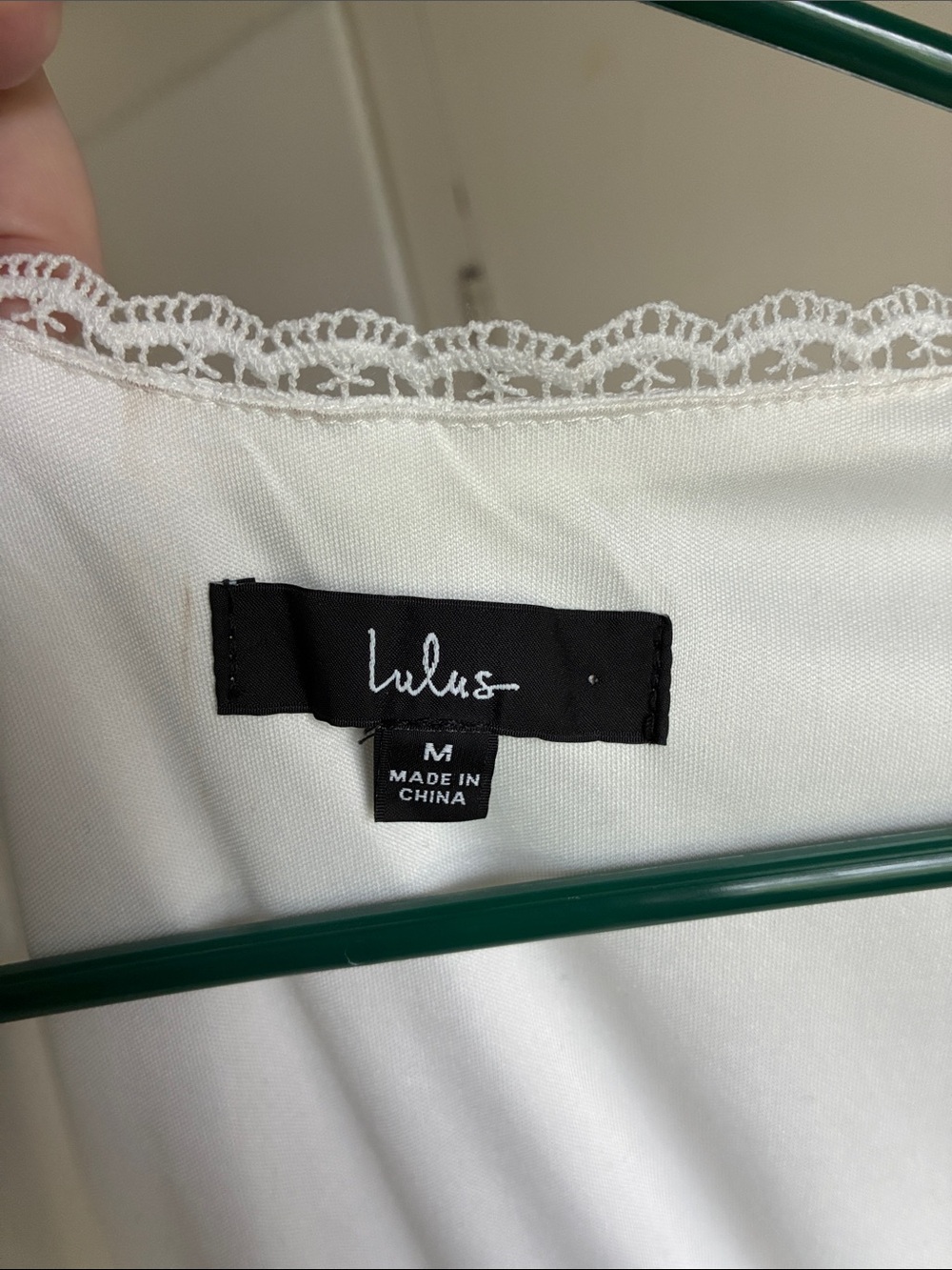 Lulu's White Sleeveless V-Neck Mini Dress w/ Front Tie & Lace Detail - Picture 6 of 6